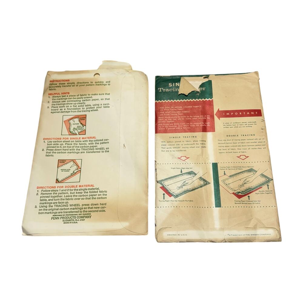 Vintage Singer Penn Dressmakers Carbon Tracing Paper Lot Sewing Notions - Picture 2 of 6